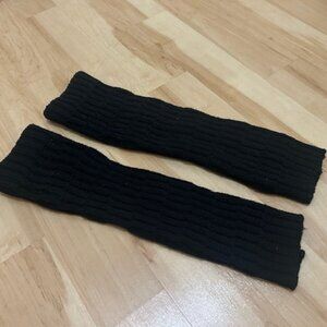 Black leg warmers/Boot socks footless - thick knit